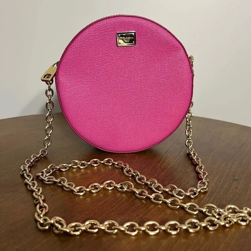 Beautiful! Dolce and‎ Gabbana Small Pink Circle, Crossbody bag!